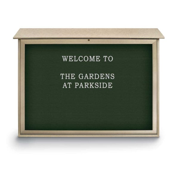 Indoor Enclosed Combo Board, 42"x32", Satin Frame/Burgundy & Burgundy
